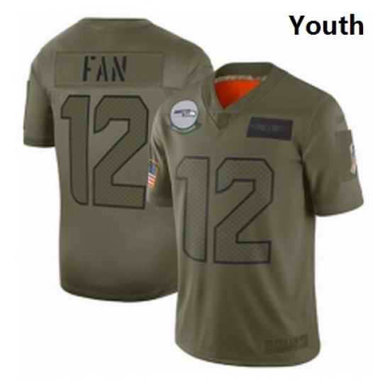 Youth Seattle Seahawks 12th Fan Limited Camo 2019 Salute to Service Football Jersey